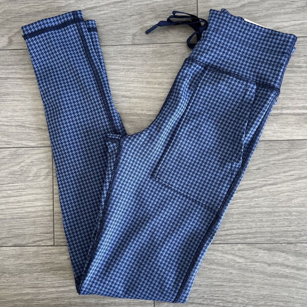 NWT Aerie Offline Leggings Blue Mini Houndstooth Size XS